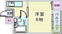 豊中ニューハイツ 1Kの間取図画像