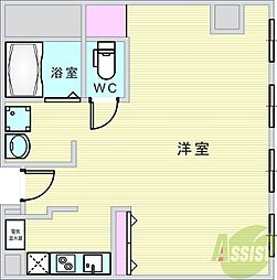 アマニカス 1Kの間取図画像