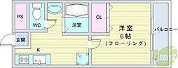 冨士スカイマンション 1Kの間取図画像