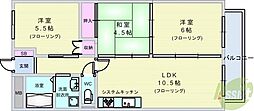 ハイツ三ツ池台 3LDKの間取図画像