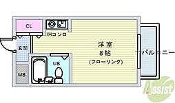 メゾン・エマーブル ワンルームの間取図画像