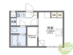レオパレスシャルマン上野西 1Kの間取図画像