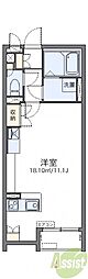 レオネクストリバーサイド1 ワンルームの間取図画像