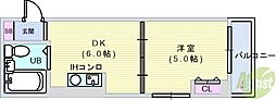 ラ・サルビア 1DKの間取図画像
