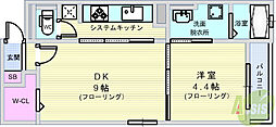 パル池田1 1DKの間取図画像