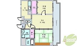 コートイケガミ 2LDKの間取図画像
