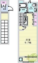 フラーリッシュ ワンルームの間取図画像