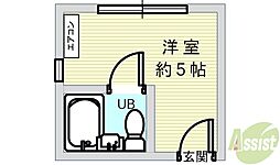 ギャレ蛍池 ワンルームの間取図画像