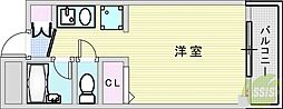 エスポワール川西 ワンルームの間取図画像