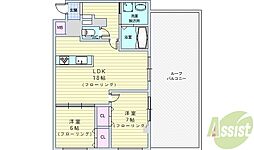 ラピス 2LDKの間取図画像