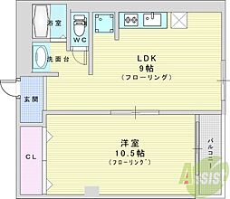 フェザー豊中マンション 1LDKの間取図画像