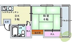 ルミナスコート 1DKの間取図画像