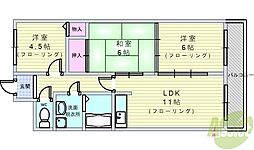スカイハイツ緑地 3LDKの間取図画像