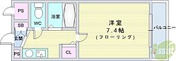 フェアークレスト 1Kの間取図画像