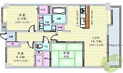 プレリオン豊中中桜塚 3LDKの間取図画像