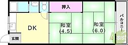 第二小田マンション 2DKの間取図画像