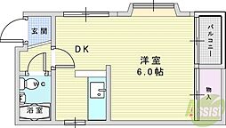 ストークハイツ木村 1DKの間取図画像
