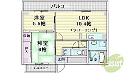 21世紀ペガサス3 2LDKの間取図画像