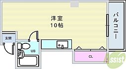 キャロル豊中駅前 ワンルームの間取図画像