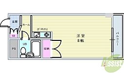 プライム螢池 ワンルームの間取図画像