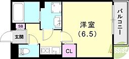ヴェルドミール栄根 1Kの間取図画像