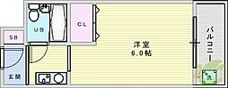 カームヒル箕面 1Kの間取図画像