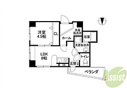 リーフジャルダン豊中 1LDKの間取図画像