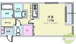 アーマンスウィート ワンルームの間取図画像
