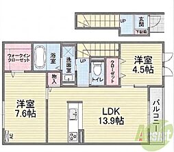 サンシャインホームズ3 2LDKの間取図画像