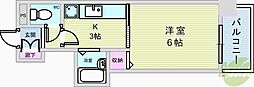 岡町ガーデンハイツ 1Kの間取図画像