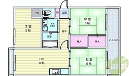 ピアチェーレ1 3DKの間取図画像