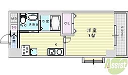 CASSIA豊中三国 1Kの間取図画像