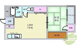 穂積マンション 1LDKの間取図画像