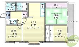 サンワード緑地 3LDKの間取図画像