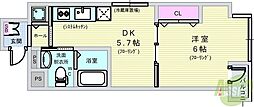 COZY豊中蛍池 1DKの間取図画像
