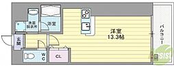 ルミナスビラ石橋 ワンルームの間取図画像