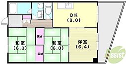 ラパース 3DKの間取図画像