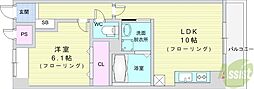グレイスフルイースト 1LDKの間取図画像