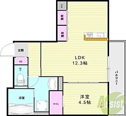 カリーナゲート 1LDKの間取図画像