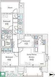 ＧＲＡＮＰＡＳＥＯ丸の内 4階3LDKの間取り