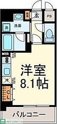 名古屋市営名城線 矢場町駅 徒歩6分の賃貸マンション 4階ワンルームの間取り