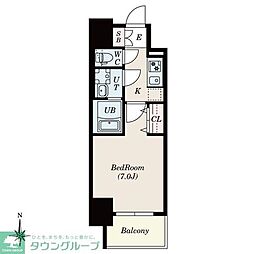 S-RESIDENCE尾頭橋clarity 2階1Kの間取り