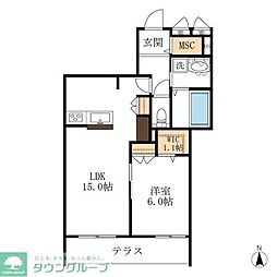メゾン天白公園東W 1階1LDKの間取り