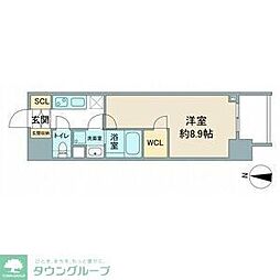 スリーアイランドタワー久屋大通 1階1Kの間取り