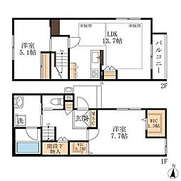 Ｃａｌｍｅ　Ｂｏｉｓ　鶴舞 1階2LDKの間取り