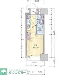 プレサンス太閤通駅前デュプル 2階1Kの間取り