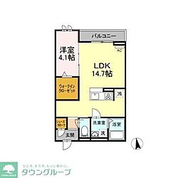 セントラルガーデン名駅東 2階1LDKの間取り