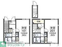 レオネクスト白菊 1階1Kの間取り