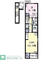 グッディーハウスI 2階1LDKの間取り