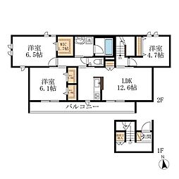 Fika Kisogawa 2階2LDKの間取り